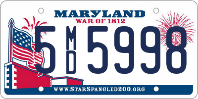 MD license plate 5MD5998