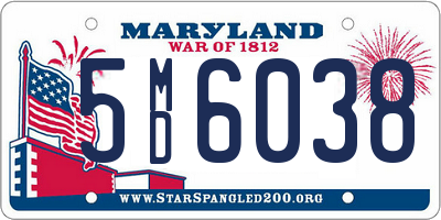 MD license plate 5MD6038