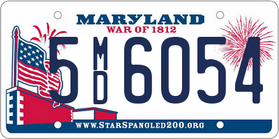 MD license plate 5MD6054