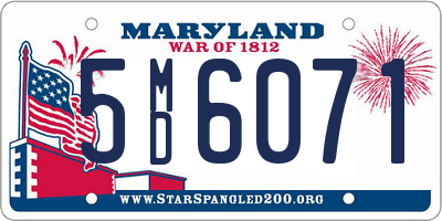 MD license plate 5MD6071