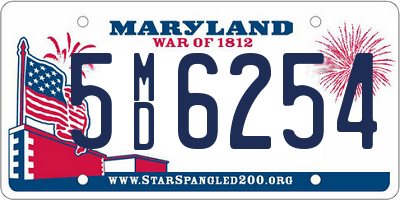 MD license plate 5MD6254