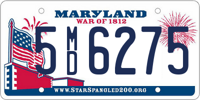 MD license plate 5MD6275