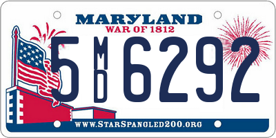 MD license plate 5MD6292