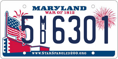 MD license plate 5MD6301