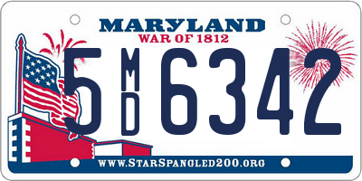 MD license plate 5MD6342