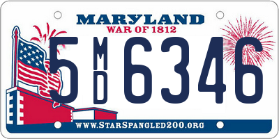 MD license plate 5MD6346