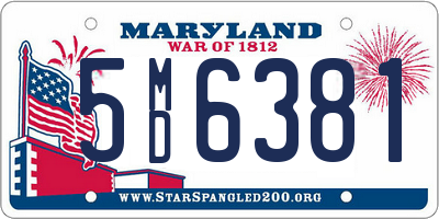 MD license plate 5MD6381