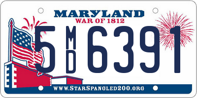 MD license plate 5MD6391