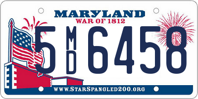 MD license plate 5MD6458