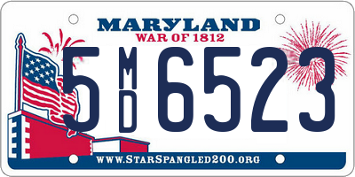 MD license plate 5MD6523