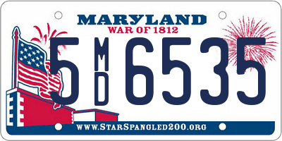 MD license plate 5MD6535