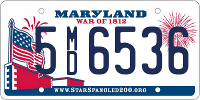 MD license plate 5MD6536