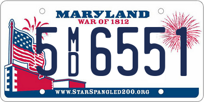 MD license plate 5MD6551