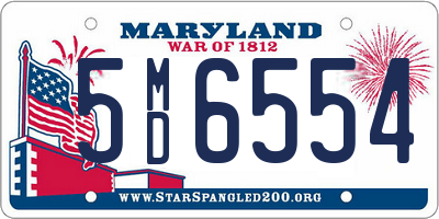 MD license plate 5MD6554