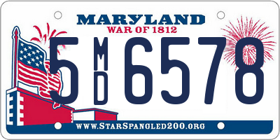 MD license plate 5MD6578