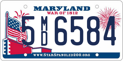 MD license plate 5MD6584