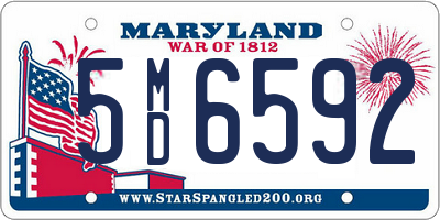 MD license plate 5MD6592