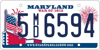 MD license plate 5MD6594