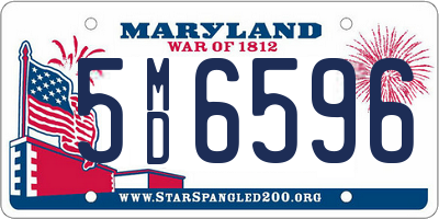 MD license plate 5MD6596