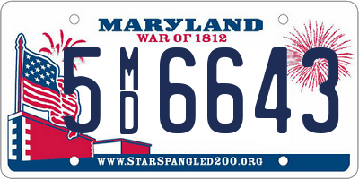 MD license plate 5MD6643