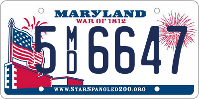 MD license plate 5MD6647