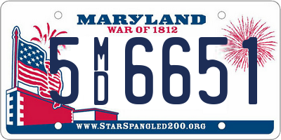 MD license plate 5MD6651