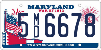 MD license plate 5MD6678