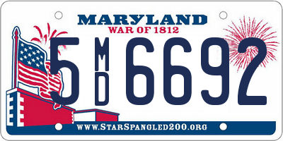 MD license plate 5MD6692