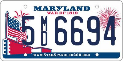 MD license plate 5MD6694