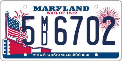 MD license plate 5MD6702