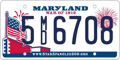 MD license plate 5MD6708