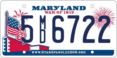 MD license plate 5MD6722