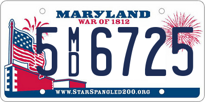 MD license plate 5MD6725