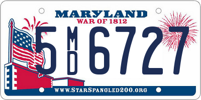 MD license plate 5MD6727