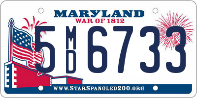 MD license plate 5MD6733