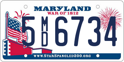 MD license plate 5MD6734