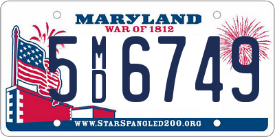 MD license plate 5MD6749