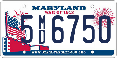 MD license plate 5MD6750