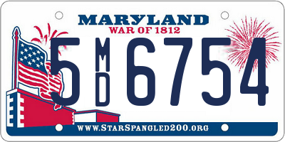 MD license plate 5MD6754