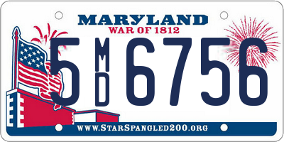 MD license plate 5MD6756