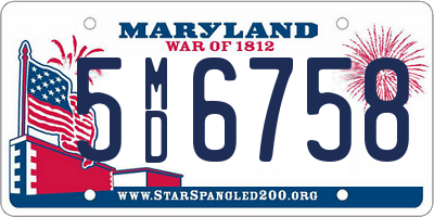 MD license plate 5MD6758