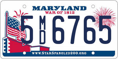 MD license plate 5MD6765