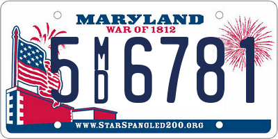 MD license plate 5MD6781