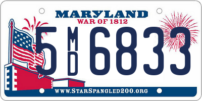 MD license plate 5MD6833