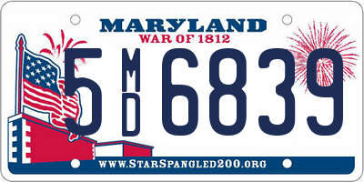 MD license plate 5MD6839