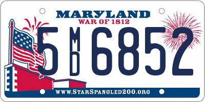 MD license plate 5MD6852