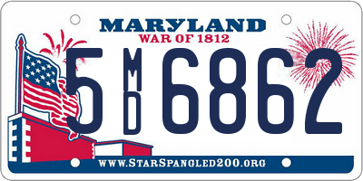 MD license plate 5MD6862