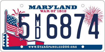 MD license plate 5MD6874