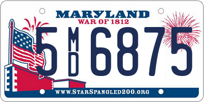 MD license plate 5MD6875