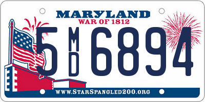 MD license plate 5MD6894